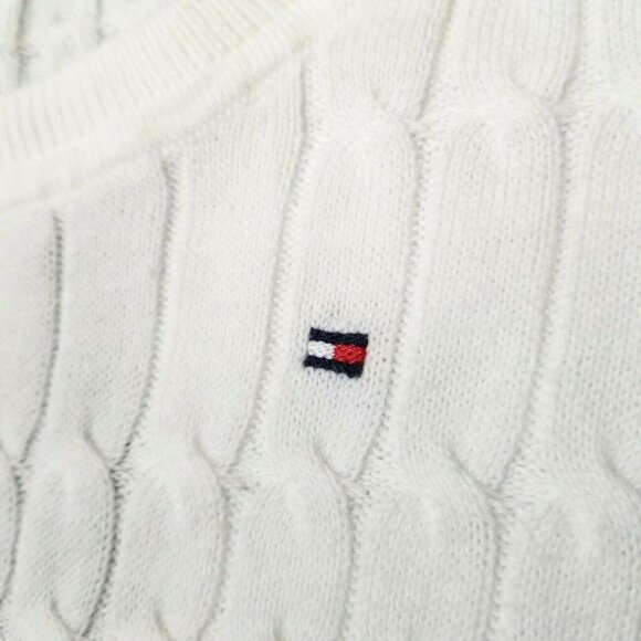 Tommy Hilfiger Women's Scoop Neck‎ Cable Knit Pullover Sweater - Picture 3 of 6